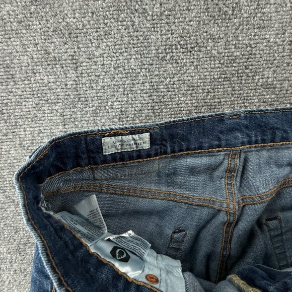 Levis 502 Premium Blue Denim Jeans Leather Patch Cotton Blend ACTL 31X30.5 - Picture 15 of 16